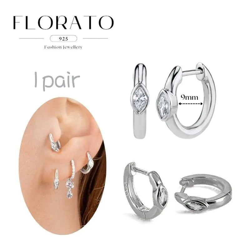 Sterling Silver Butterfly Pendant Hoop Earrings