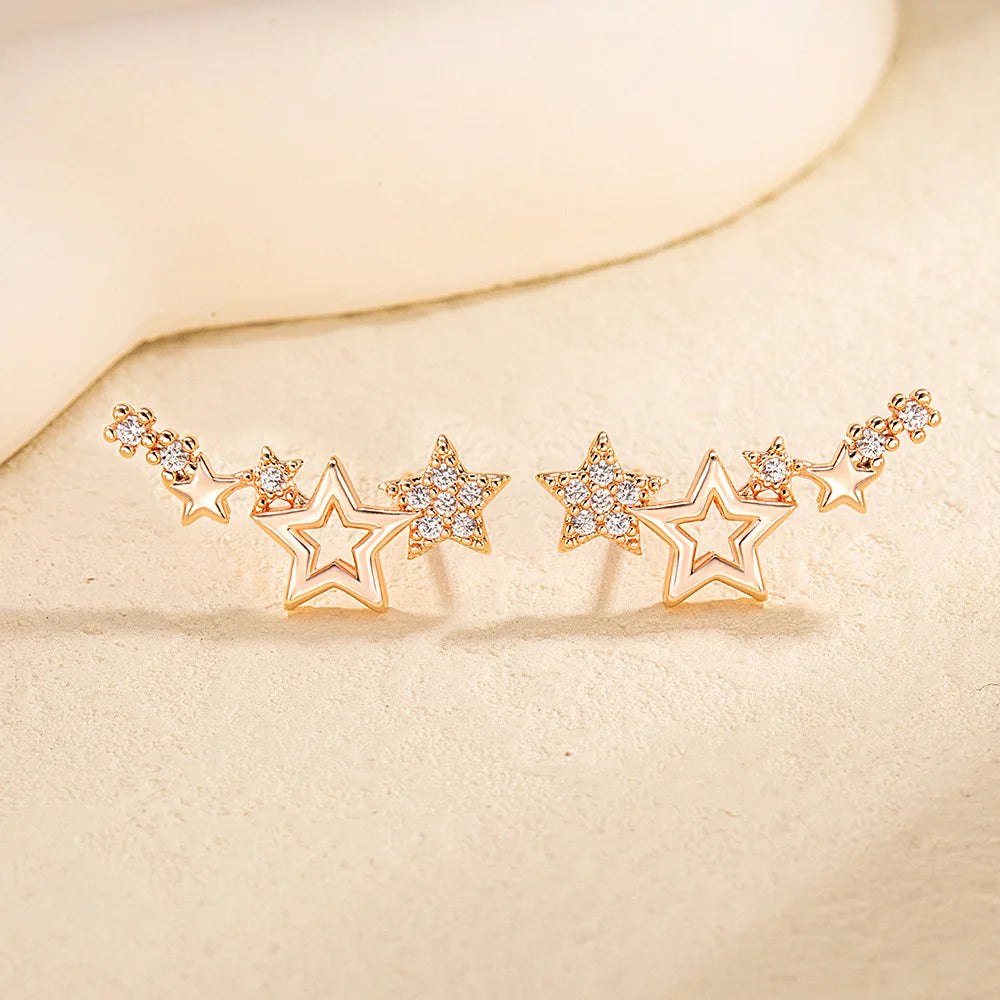 Sterling Silver Hollow Butterfly Stud Earrings