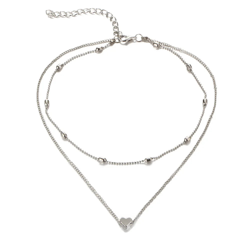 Women's Minimalist Heart Pendant Necklace