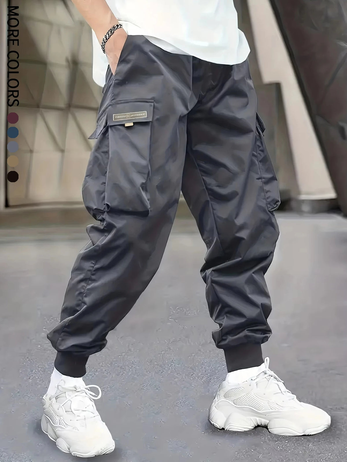 Men's Casual Cargo Pants with Large Pockets