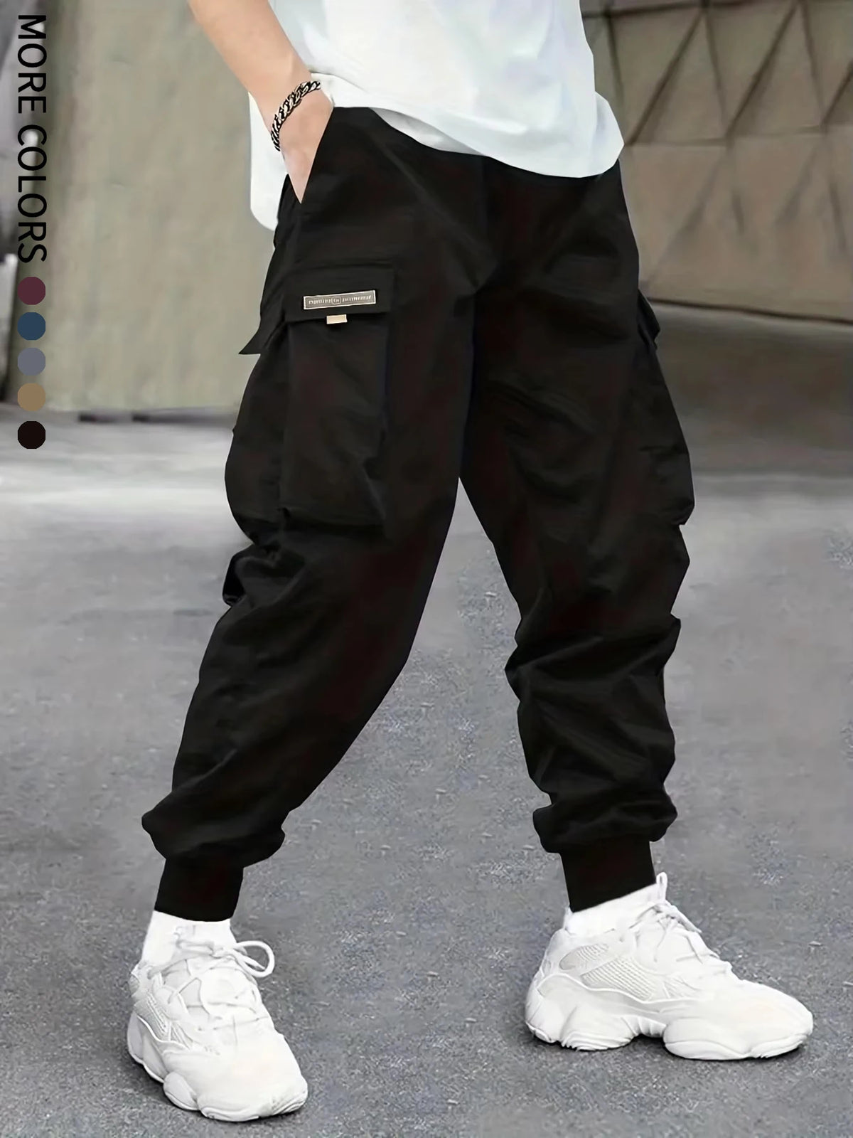 Men's Casual Cargo Pants with Large Pockets