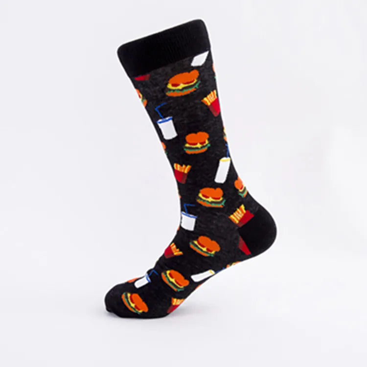 Men's Beer & Burger Novelty Crew Socks