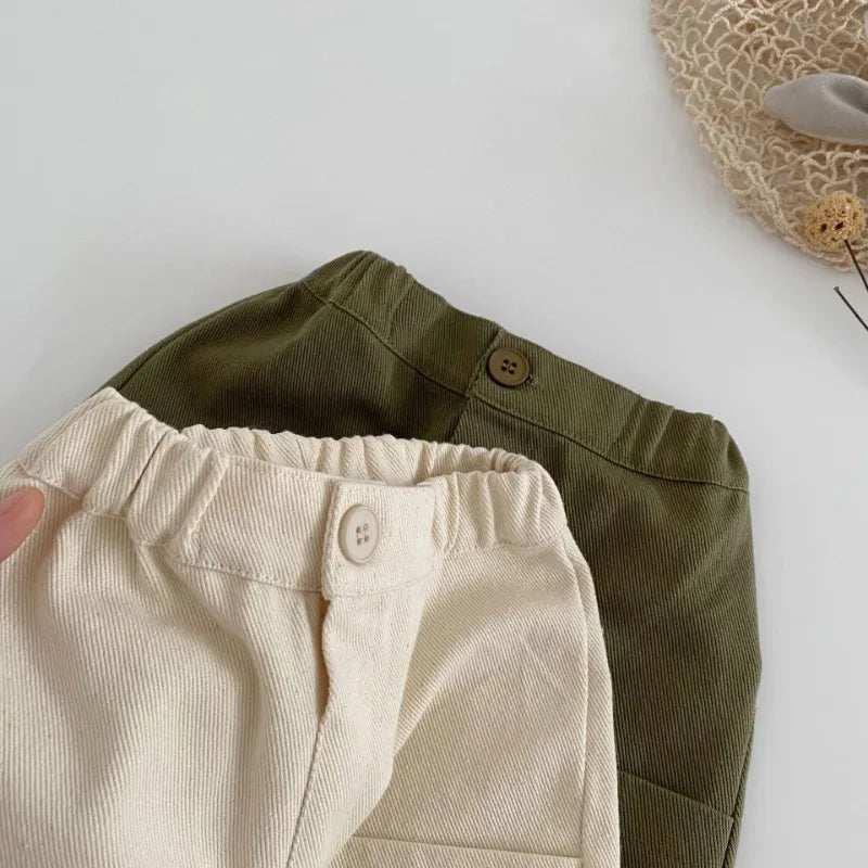Kids Solid Cargo Pants