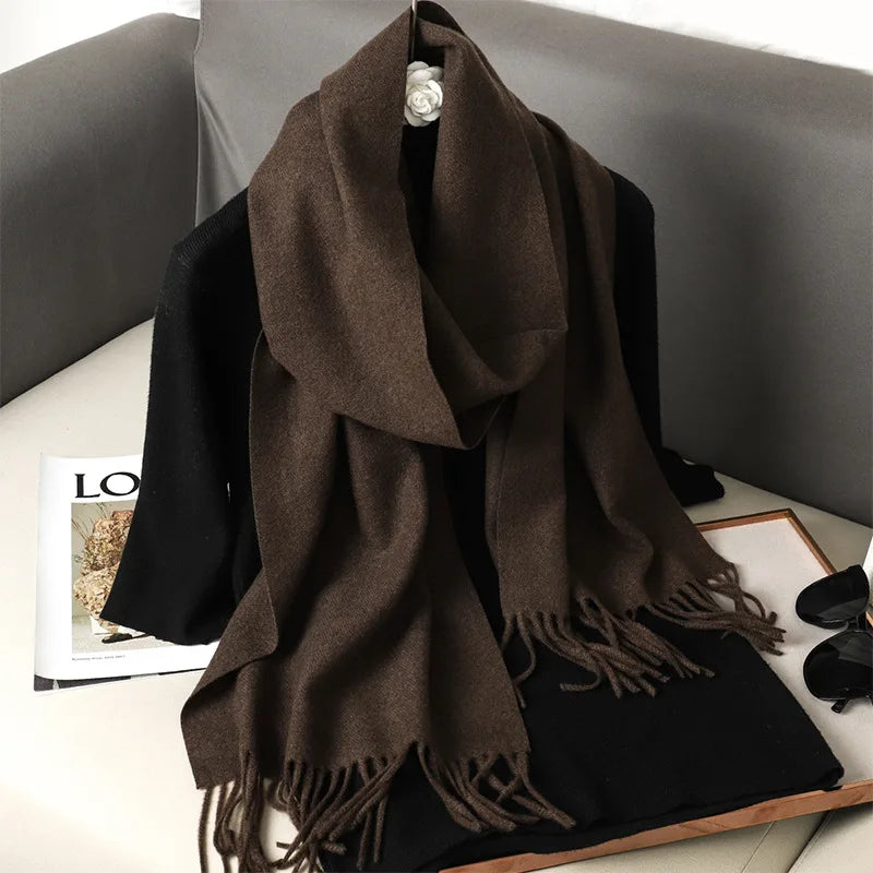Women's Soft Pashmina Scarf with Tassels