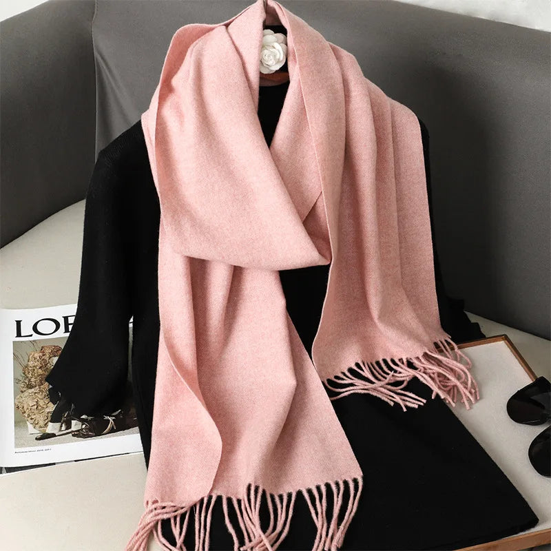 Women's Soft Pashmina Scarf with Tassels