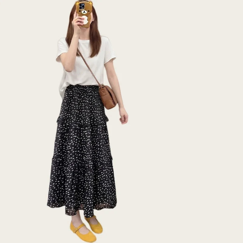 Women's Floral Midi Skirt