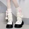 Lace-Ribbon Ballet Leg Warmers