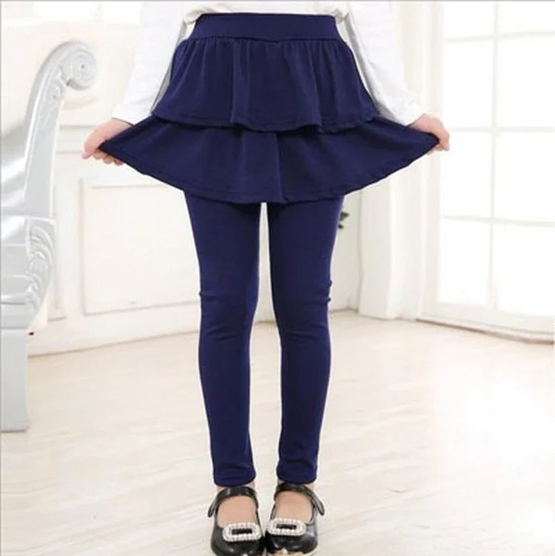 Girls Leggings with Skirt Overlay