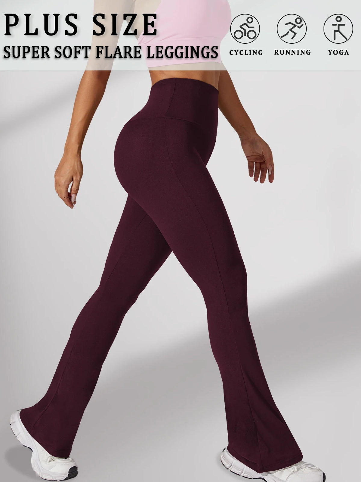 Women's Plus-Size Flare Yoga Pants