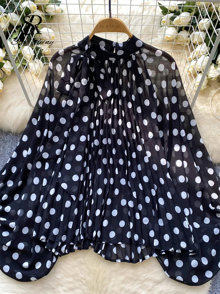 Leopard Print Bow-Neck Blouse (SINGREINY)