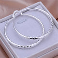 Women's 925 Sterling Silver Circle Hoop Earrings