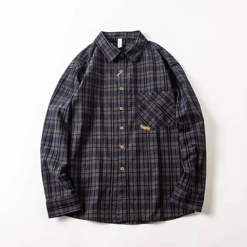 Men's Washed Cotton Plaid Shirt