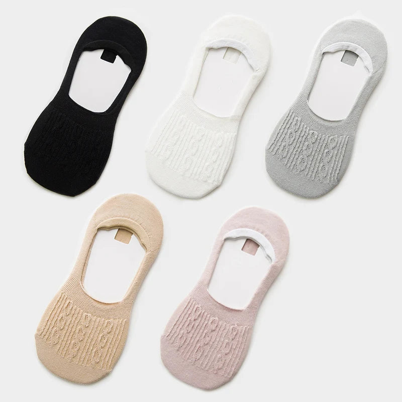 Women's Cotton Slipper Socks, 5-Pack