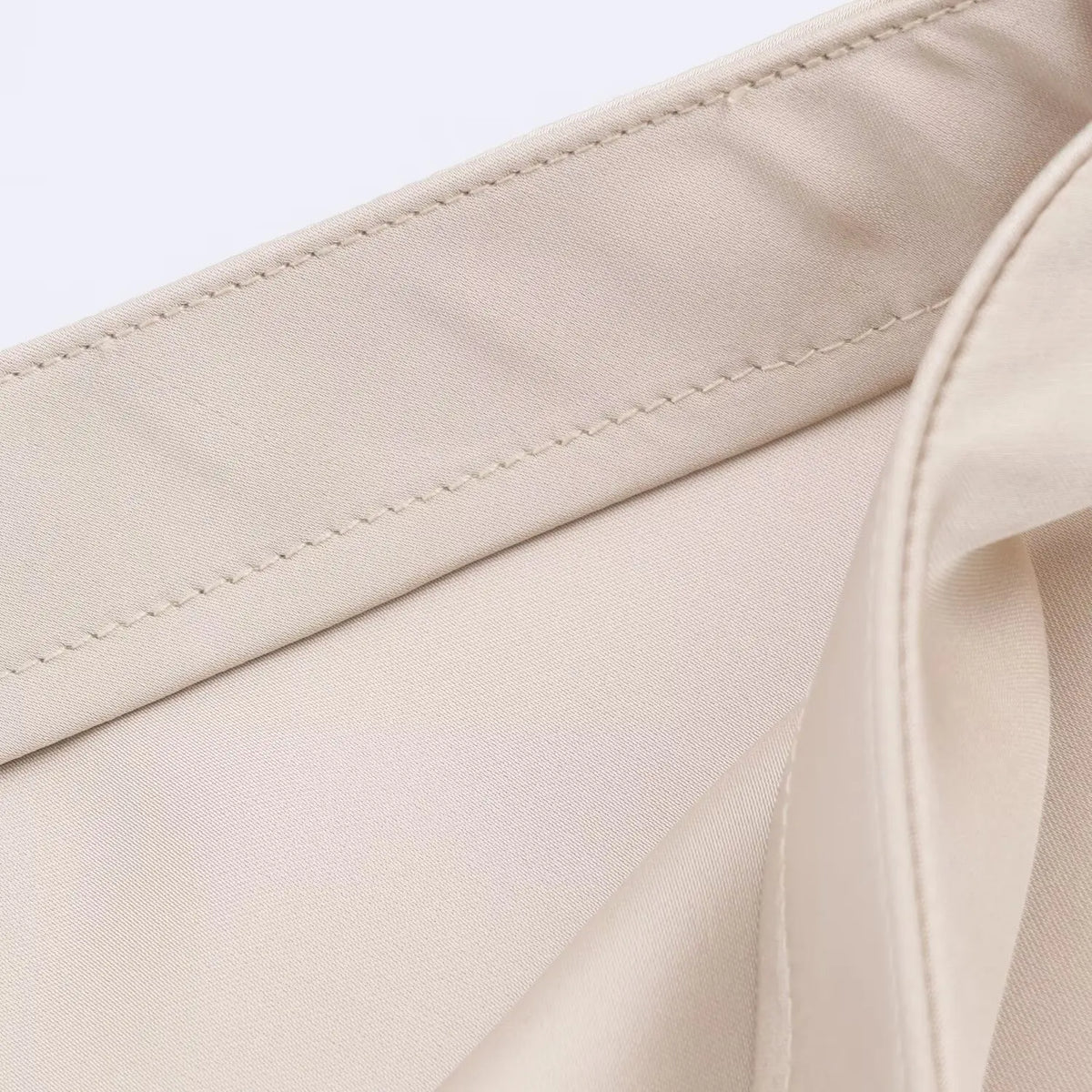Lace-Trim Satin Midi Skirt