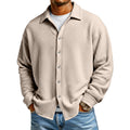 Men's Waffle Texture Button-Down Shirt