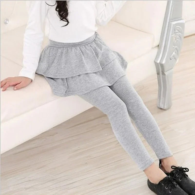 Girls Leggings with Skirt Overlay