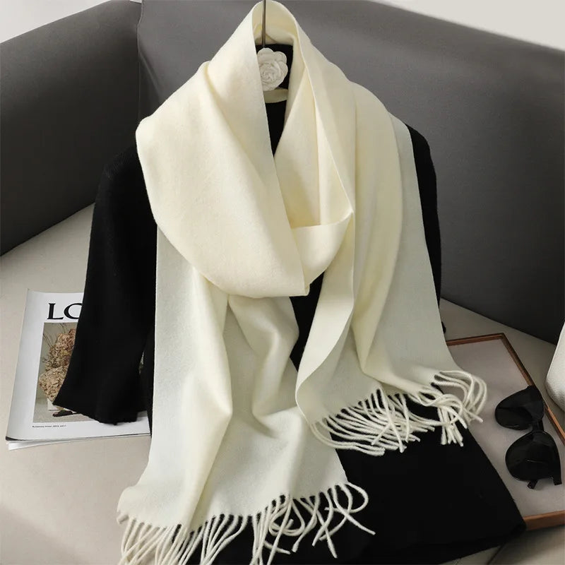 Women's Soft Pashmina Scarf with Tassels