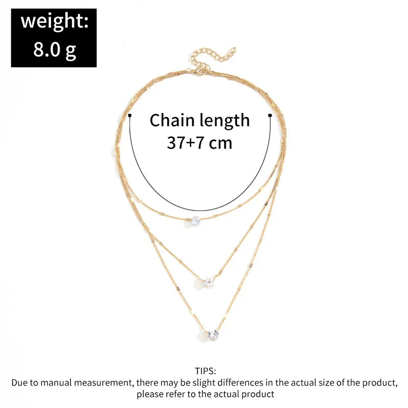 Women's Multilayer Zircon Choker Necklace