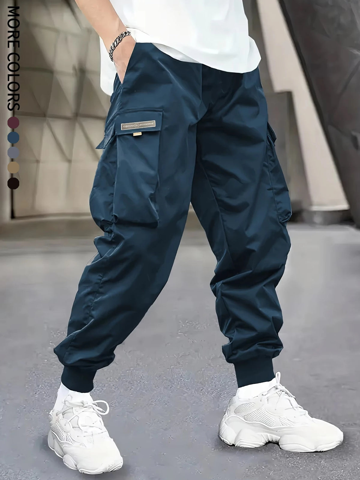 Men's Casual Cargo Pants with Large Pockets