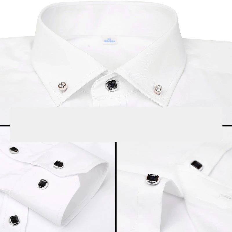 Men's Solid Blue Button-Down Shirt