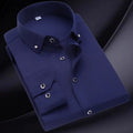 Men's Solid Blue Button-Down Shirt