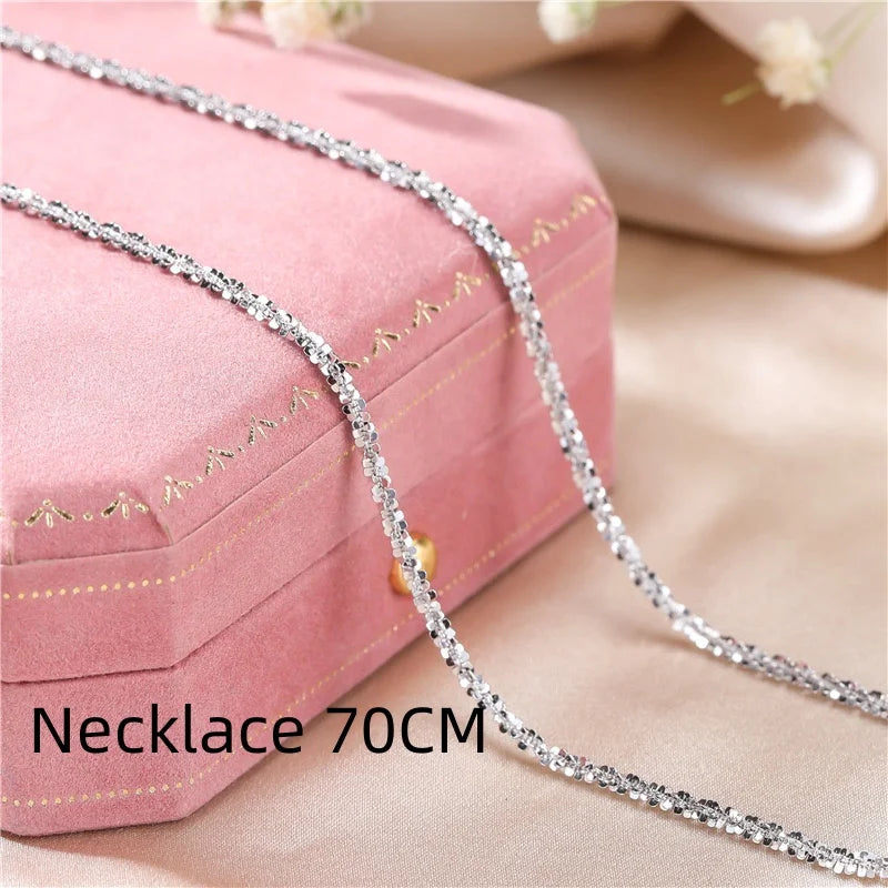 Sterling Silver Sparkling Collarbone Necklace