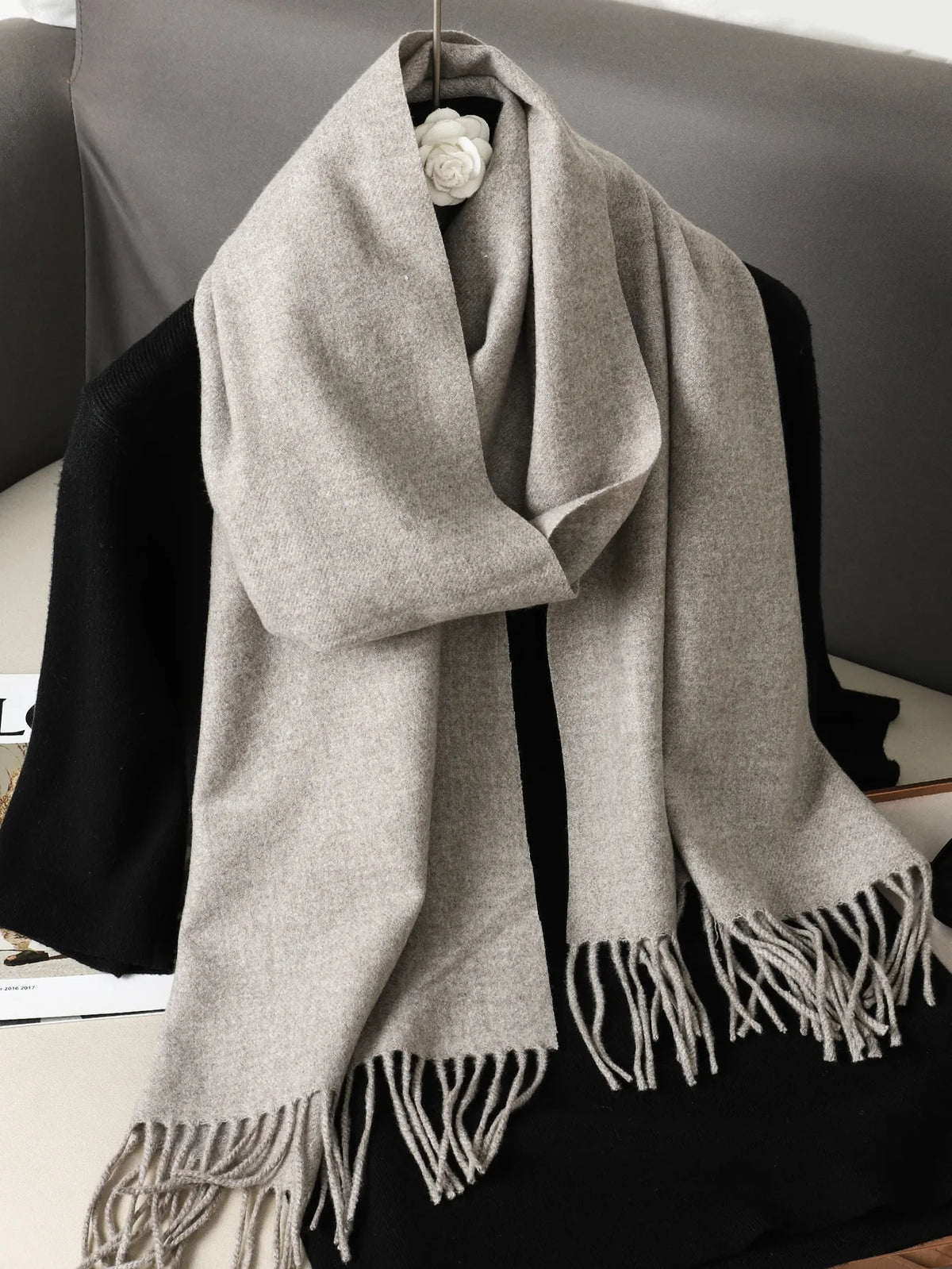 Women's Soft Pashmina Scarf with Tassels