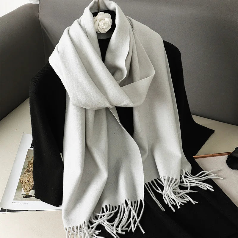 Women's Soft Pashmina Scarf with Tassels