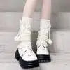 Lace-Ribbon Ballet Leg Warmers