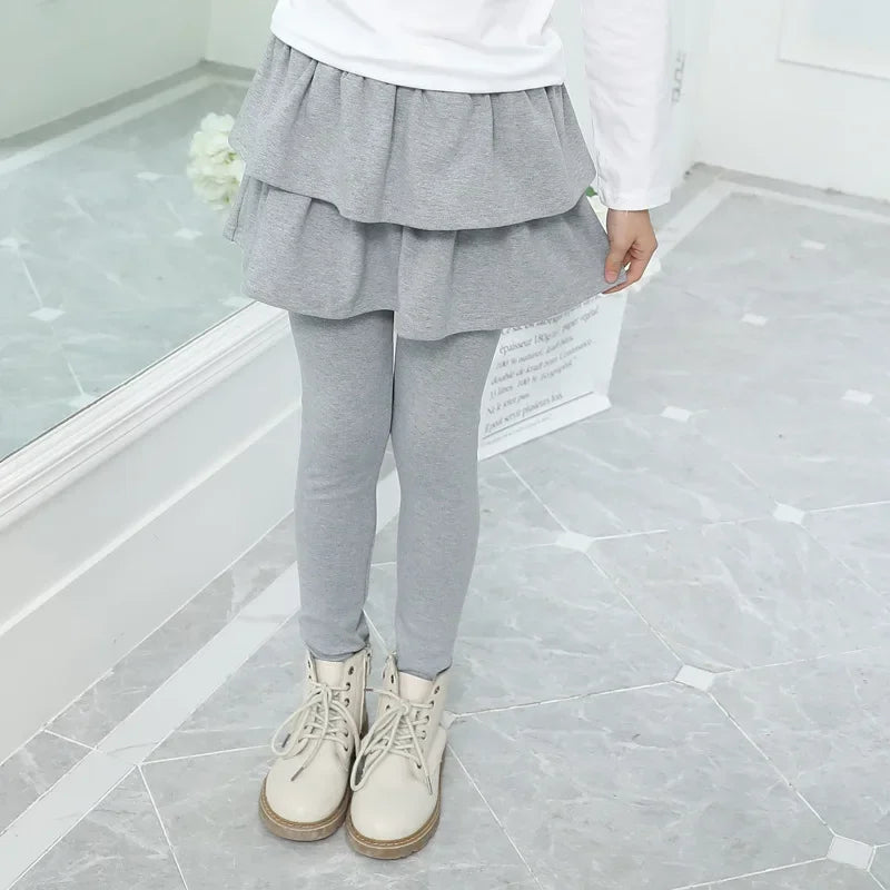 Girls Leggings with Skirt Overlay