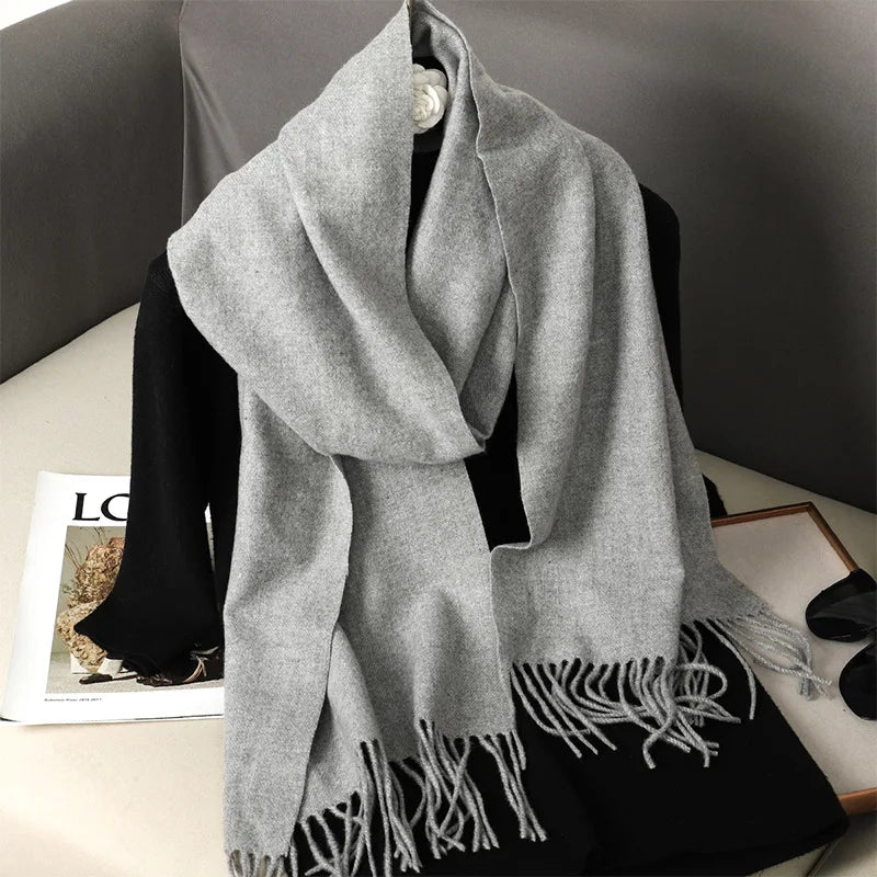 Women's Soft Pashmina Scarf with Tassels