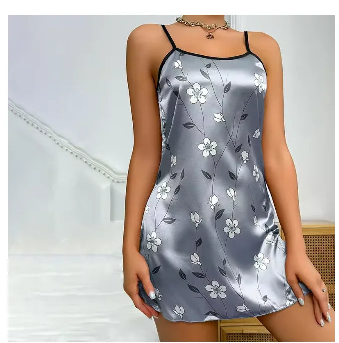 Young Women's Floral Satin Nightgown