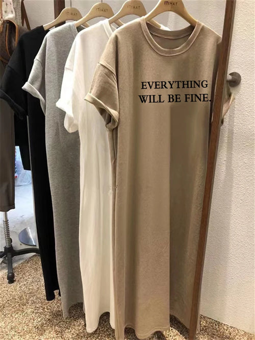 Everything Will Be Fine Letter-Print Nightshirt