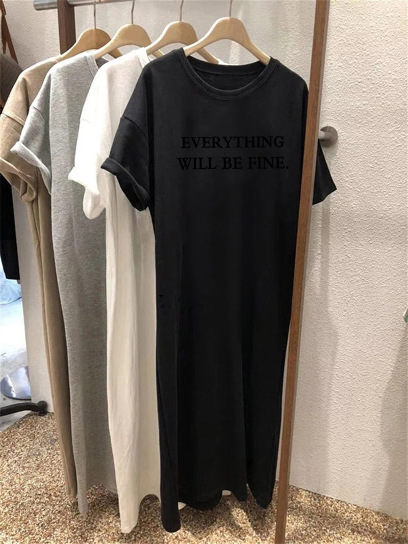Everything Will Be Fine Letter-Print Nightshirt