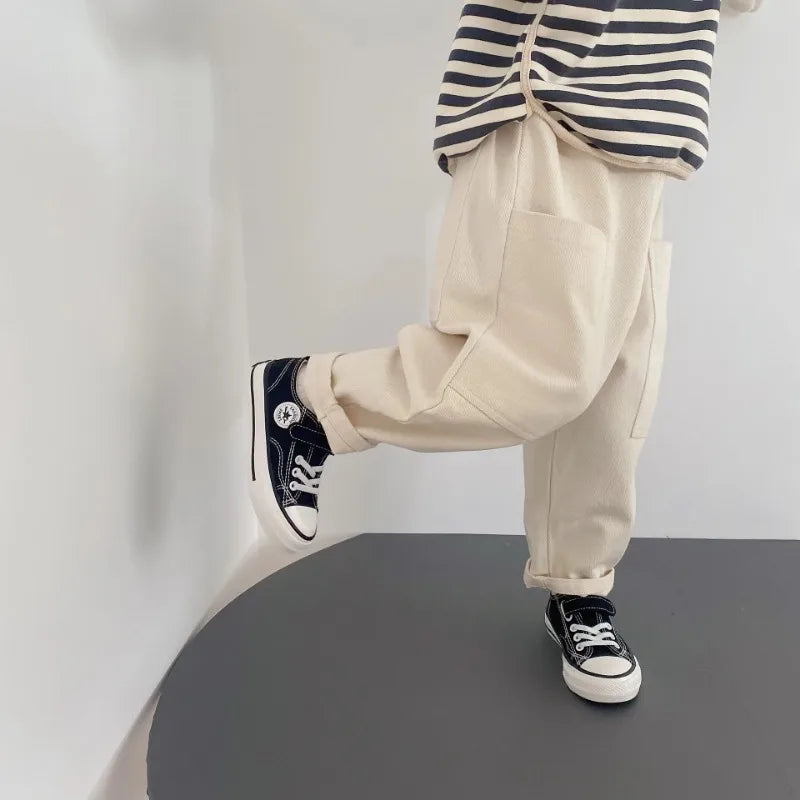 Kids Solid Cargo Pants