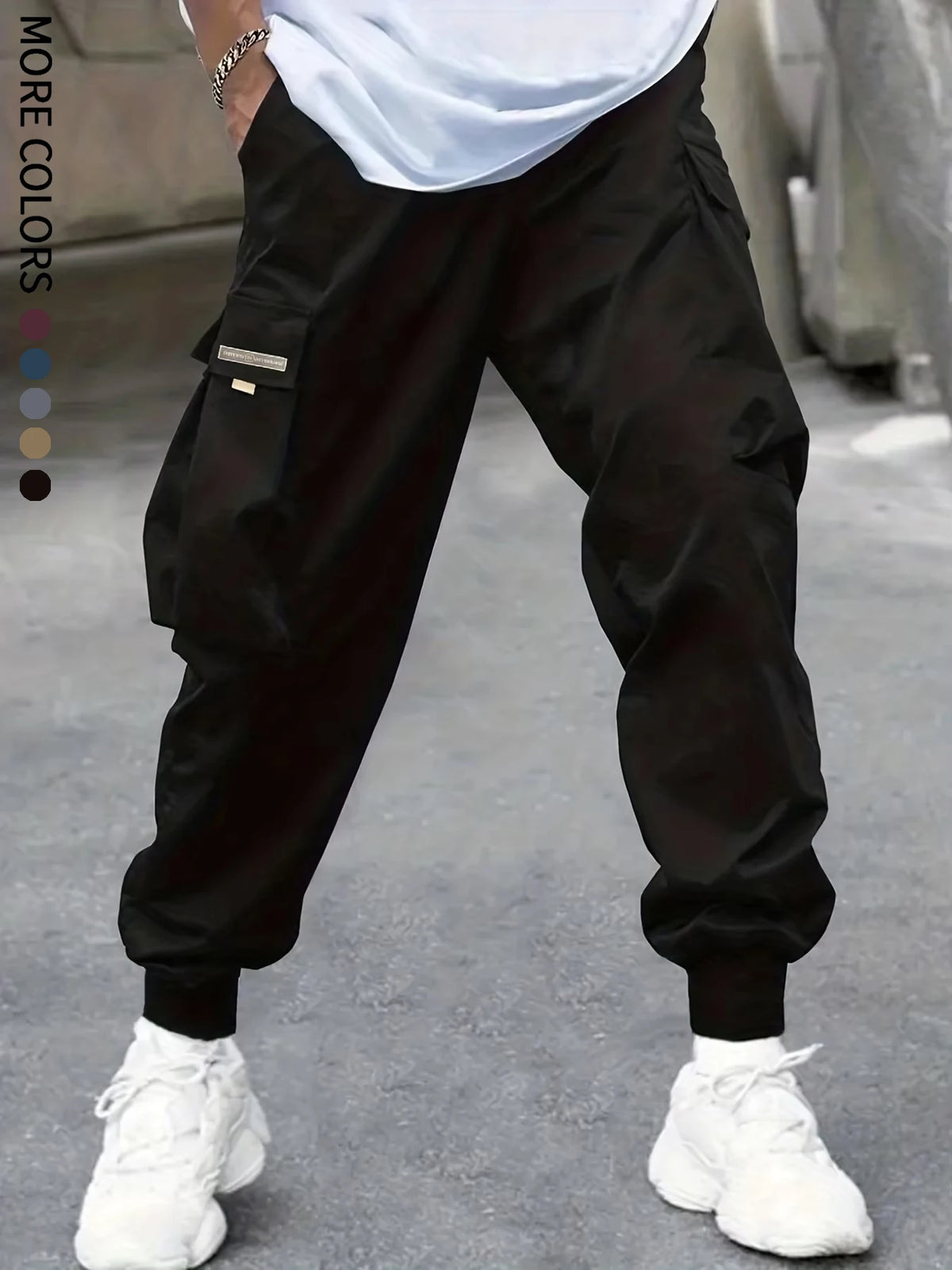 Men's Casual Cargo Pants with Large Pockets