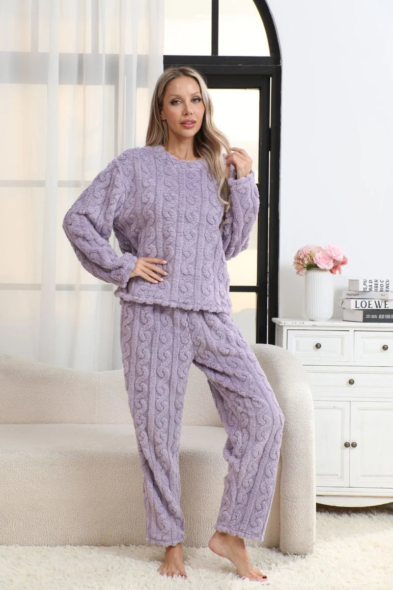 Women's Coral Velvet Thermal Pajama Set
