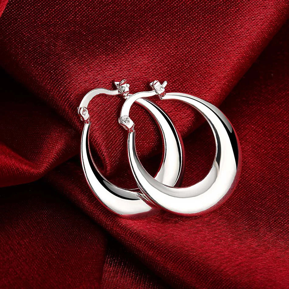 Women's 30mm Sterling Silver Hoop Earrings