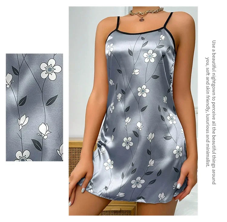 Young Women's Floral Satin Nightgown