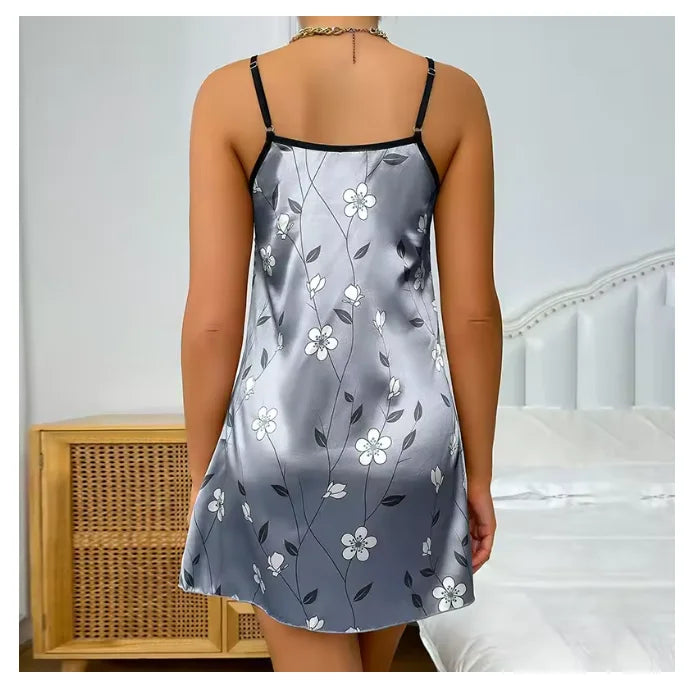 Young Women's Floral Satin Nightgown