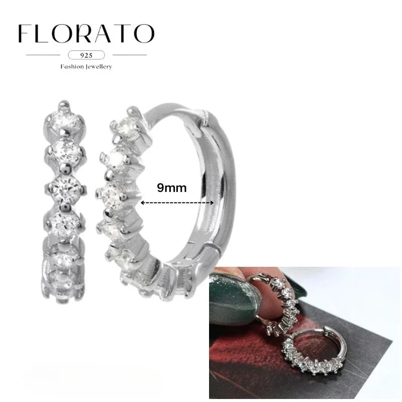 Sterling Silver Butterfly Pendant Hoop Earrings
