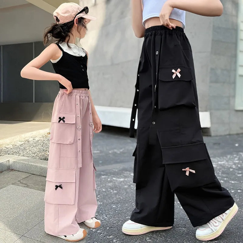 Girls' Cargo Pants with Side Pockets