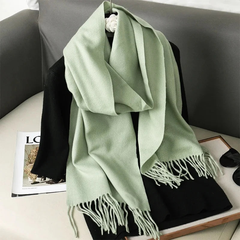 Women's Soft Pashmina Scarf with Tassels