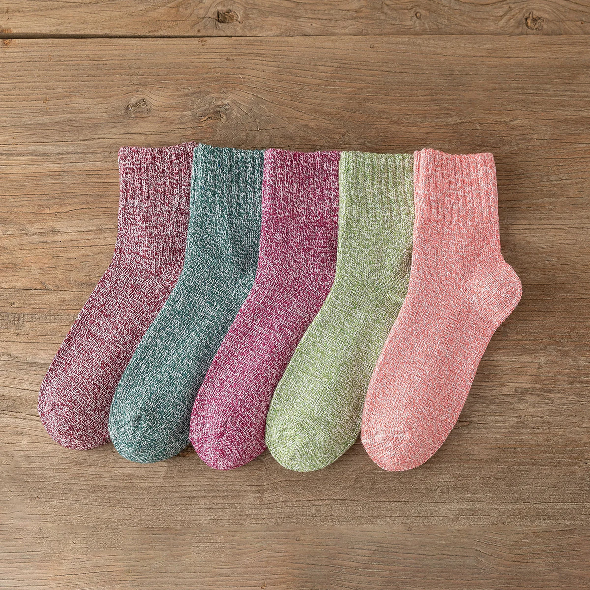 Women's Vintage Christmas Wool Socks, 5-Pack
