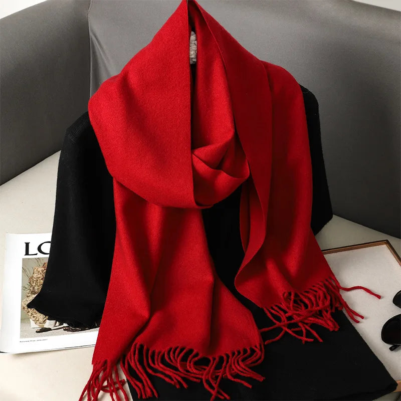 Women's Soft Pashmina Scarf with Tassels