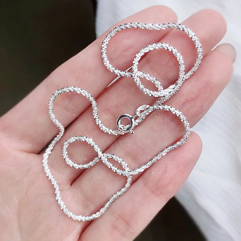 Sterling Silver Sparkling Collarbone Necklace