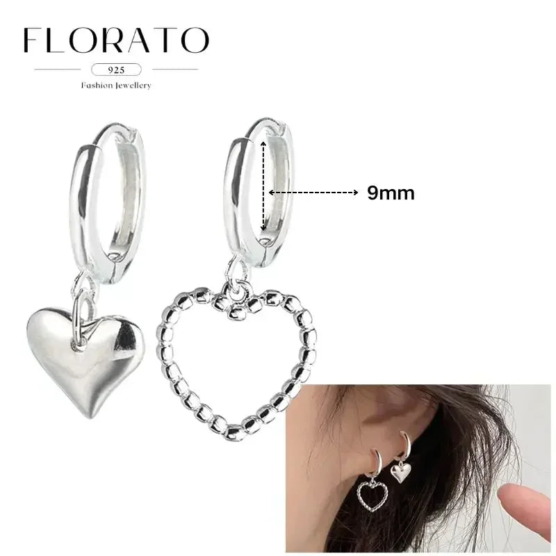 Sterling Silver Butterfly Pendant Hoop Earrings