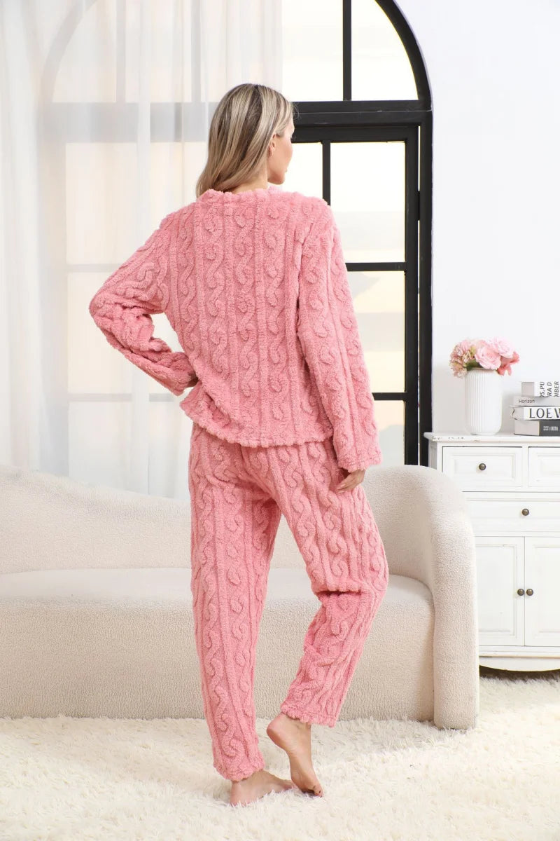 Women's Coral Velvet Thermal Pajama Set