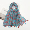 Aztec Floral Tassel Shawl Wrap