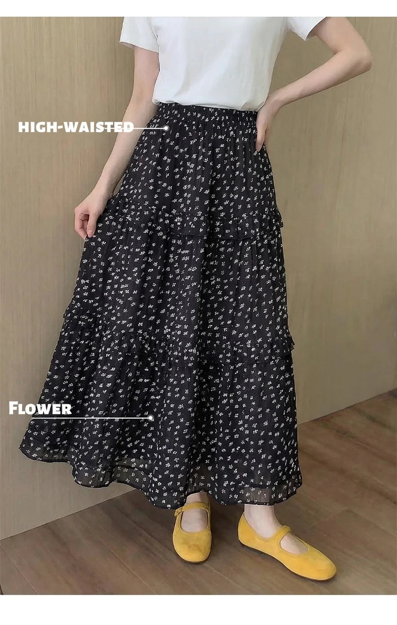 Women's Floral Midi Skirt